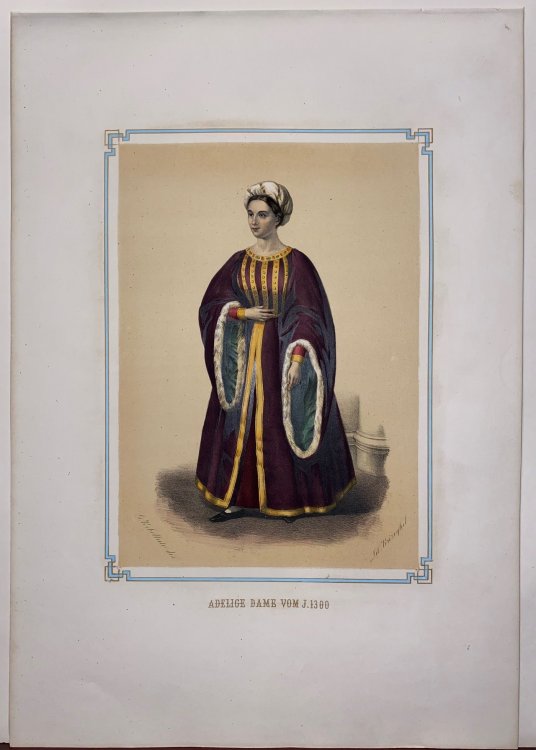 Image for Adelige Dame vom Jahre 1300 from Das Malerische, Monumentale, Historische und Artistische Venedig. Adelige Dame vom Jahre 1300 from Das Malerische, Monumentale, Historische und Artistische Venedig.