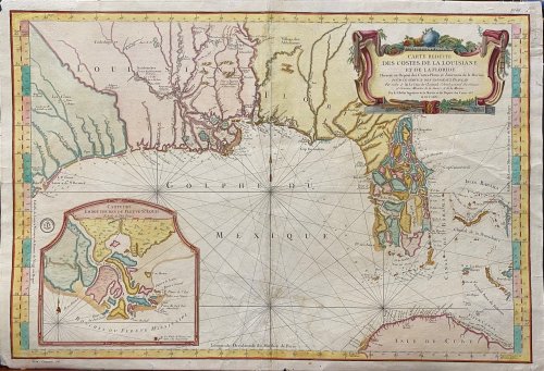 Carte Reduite des Costes de la Louisiane et de la Floride. Dressee au Depost des Cartes Plans et Journaux de la Marine pour le Service des Vaisseaux Francais.