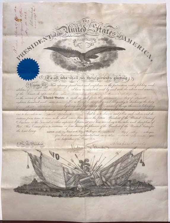 Image for Abraham Lincoln Signed Military Commission Document Abraham Lincoln Signed Military Commission Document