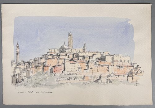 Image for Siena - Veduta da S. Francesco Original Ink & Watercolor Siena - Veduta da S. Francesco Original Ink & Watercolor