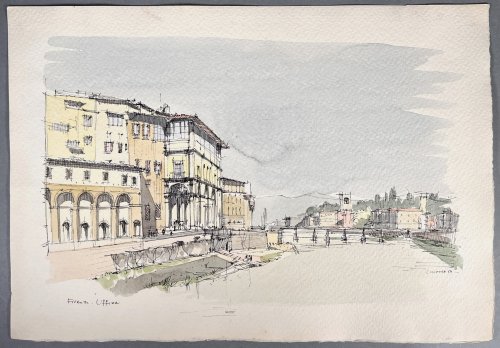 Image for Firenze - Uffizzi Original Ink & Watercolor Firenze - Uffizzi Original Ink & Watercolor