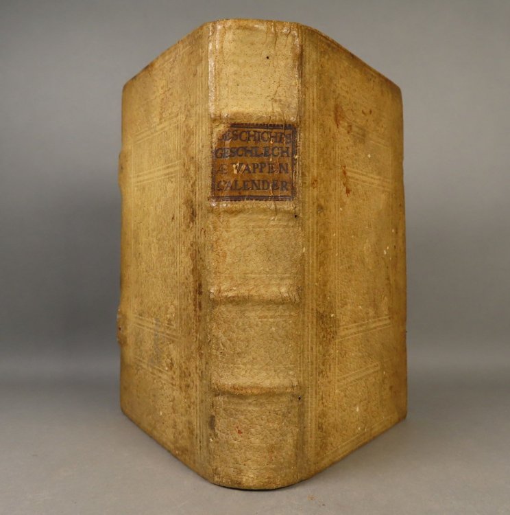 Der Durchlauchtigen Welt zum Zwanzigstenmahl neu Vermehrter und Verbesserter Geschichts Geschlechts und Wappen Kalender auf das Jahr nach der heil-bringenden Geburt Jesu Christi 1742 nach Historischer Erklarung eines Medaillons von Kaiser Ferdinand II