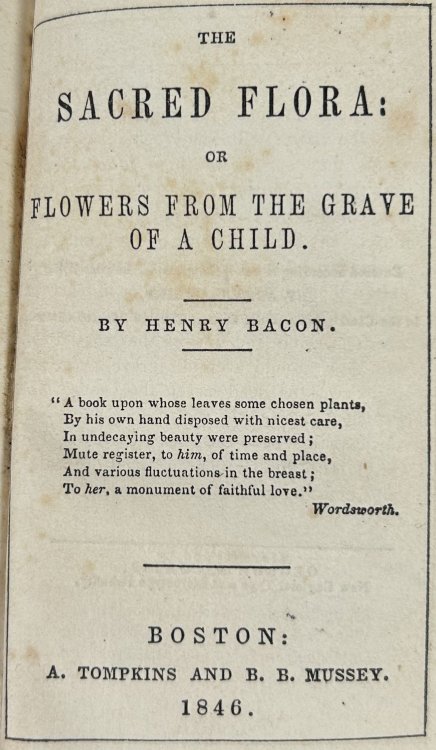Image for The Sacred Flora: or Flowers from the Grave of a Child The Sacred Flora: or Flowers from the Grave of a Child