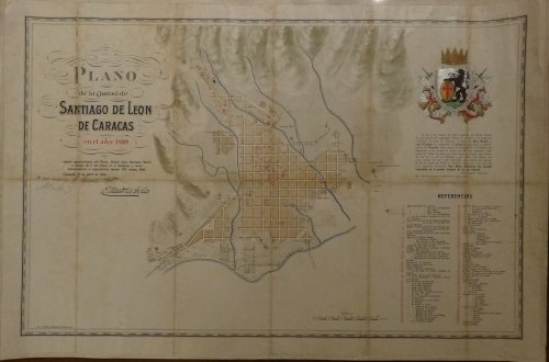 Plano de la ciudad de Santiago de Leon de Caracas en el ano 1810 segun apuntaciones del ilustrisimo Senor Don Mariano Martin y planos de F. de Pons; A.J. Jesurun y otros, historiadores e ingenieros, desde 1771 hasta 1843; con fecha 19 de abril de 1910. [Plano de la ciudad de Santiago de Len de Carac