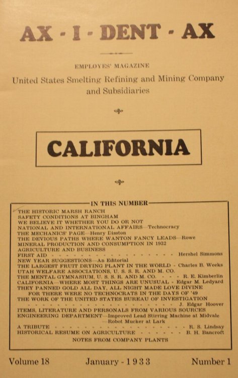 The Historical Marsh Ranch as contained in AX-I-DENT-AX California Volume 18 January 1933 Number 1