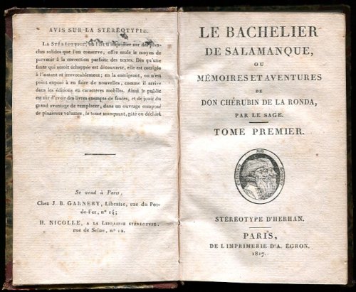 Image for Le Bachelier De Salamanque, Ou Memoires et Aventures De Don Cherubin De La Ronda. Tome Premier Le Bachelier De Salamanque, Ou Memoires et Aventures De Don Cherubin De La Ronda. Tome Premier