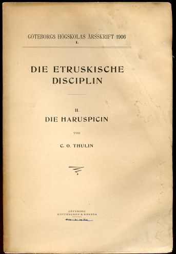 Image for Die Etruskische Disciplin II. Die Haruspicin Die Etruskische Disciplin II. Die Haruspicin