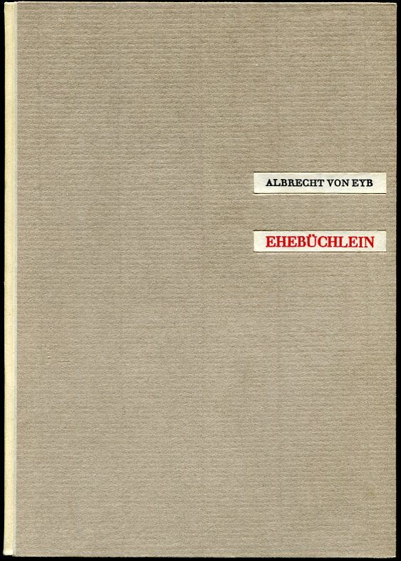 Image for Ehebuchlein. Faksimile Der Originalausgabe Von Anton Koberger Nrnberg 1472 Ehebuchlein. Faksimile Der Originalausgabe Von Anton Koberger Nrnberg 1472