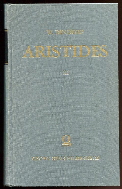 Image for Aristides. Ex Recensione. Vol. III Aristides. Ex Recensione. Vol. III
