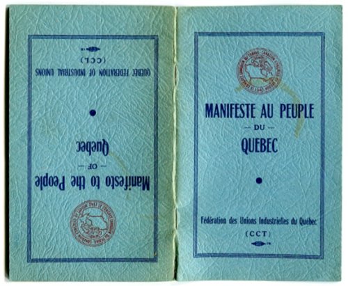 Image for Manifesto to the People of Quebec; Manifeste au Peuple du Quebec Manifesto to the People of Quebec; Manifeste au Peuple du Quebec