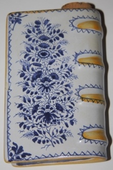 [Faux Book] Majolica Flask Shaped Like a Book