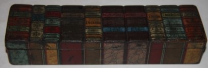 [Faux Book] Paper Mache Pencil/Pen Box Made to Appear Like Ten Miniature Bindings of Classics