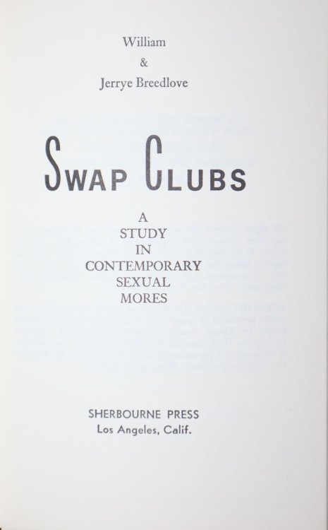 Image for Swap Clubs. A Study in Contemporary Sexual Mores Swap Clubs. A Study in Contemporary Sexual Mores