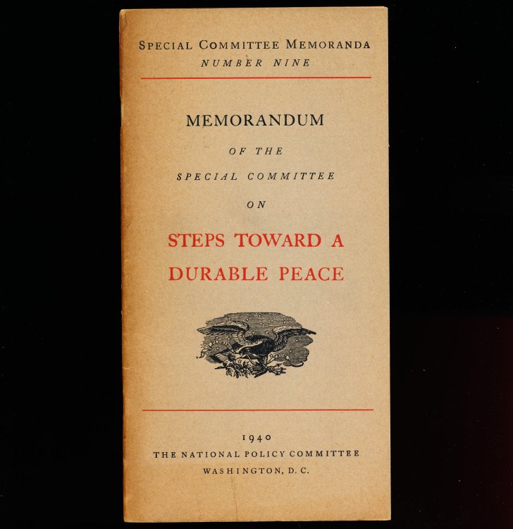 Image for Memorandum of the Special Committee on Steps Toward a Durable Peace Memorandum of the Special Committee on Steps Toward a Durable Peace