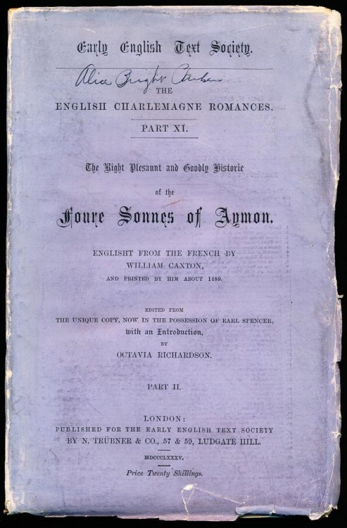 Image for THE ENGLISH CHARLEMAGNE ROMANCES PART XI; THE RIGHT PLESAUNT AND GOODLY HISTORIE OF THE FOURE SONNES OF ANMON, PART II THE ENGLISH CHARLEMAGNE ROMANCES PART XI; THE RIGHT PLESAUNT AND GOODLY HISTORIE OF THE FOURE SONNES OF ANMON, PART II