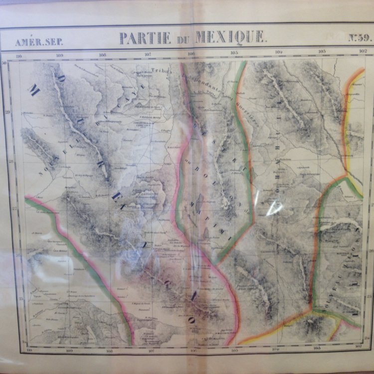 Atlas Universel De Geographie, Physique, Politique Et Mineralogique North America - Map of Northwest Mexico and Southwest Texas (Partie Du Mexique)