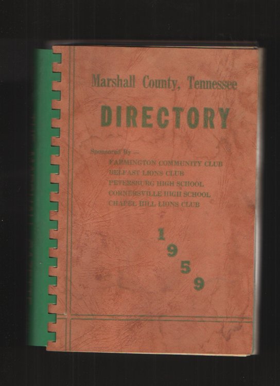 Marshall County, Tennessee Directory 1959