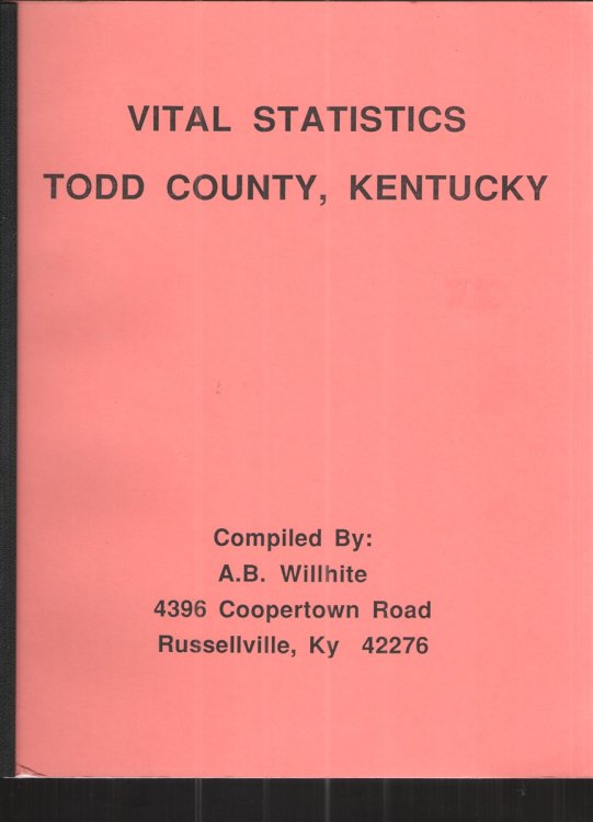 Image for Vital Statistics of Todd County, KY Vital Statistics of Todd County, KY