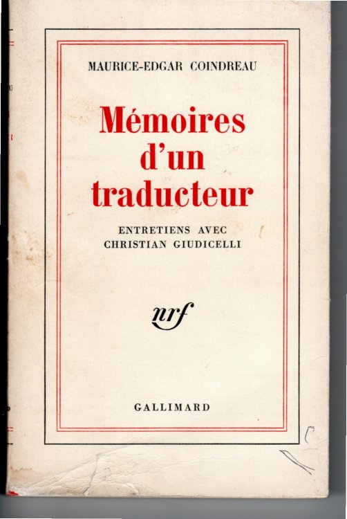 Image for Mmoires D'Un Traducteur Entretiens Avec Christian Giudicelli (French Edition) Mmoires D'Un Traducteur Entretiens Avec Christian Giudicelli (French Edition)