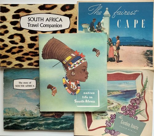 [5 Booklets, Cover Titles]: Native Life in South Africa; the Fairest Cape (Of Good Hope) ; South Africa Travel Companion; the Story of South Africa; the Garden Route, South Africa Plus an additional of 7 booklets and brochures