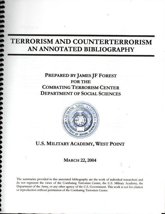 Image for Terrorism and Counterterrorism, an Annotated Bibliography Terrorism and Counterterrorism, an Annotated Bibliography