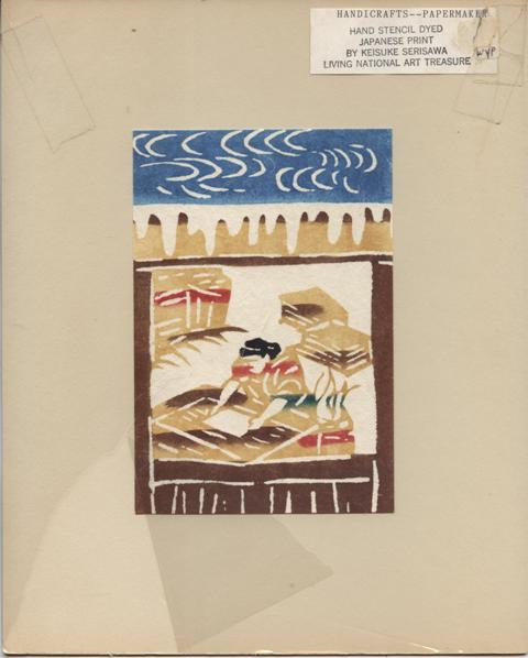 Image for Papermaker. Kataezome hand-stencil dyed, Japanese Print. Papermaker. Kataezome hand-stencil dyed, Japanese Print.