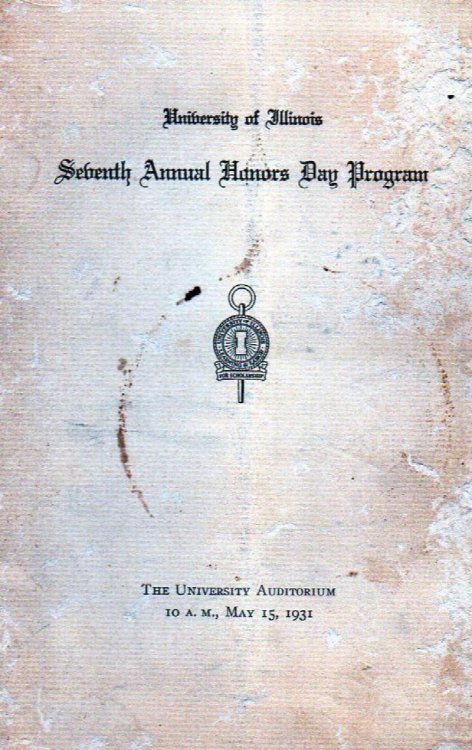 University of Illinois, Seventh Annual Honors Day Program, May 15, 1931