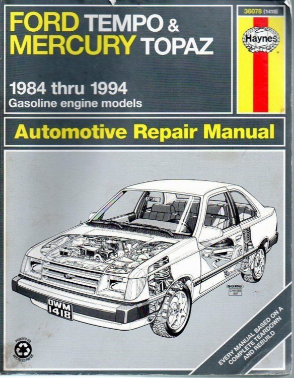 Image for Ford Tempo Mercury Topaz 1984-94 Ford Tempo Mercury Topaz 1984-94