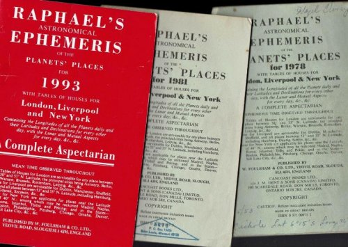 Raphael's Astronomical Ephemeris of the Planets' Places with Tables of Houses for London, Liverpool and New York, A Complete Aspectarian
