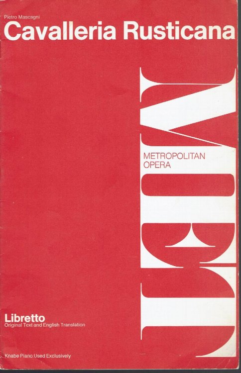 Cavalleria Rusticanna, Libretto (Italian & English)