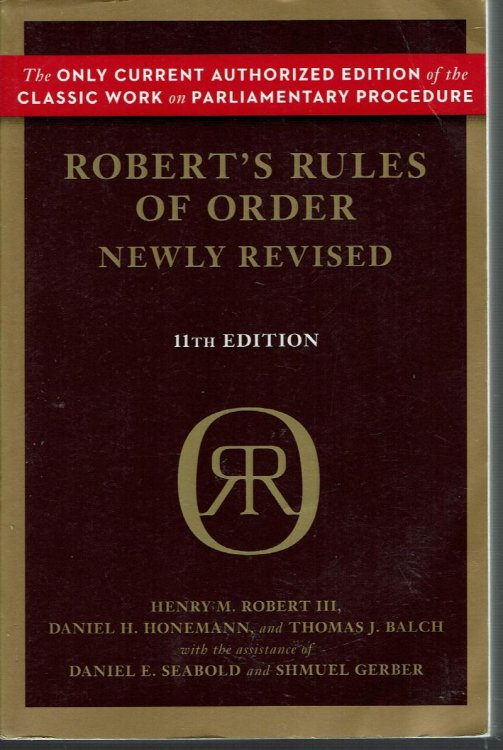 Image for Roberts Rules of Order Newly Revised, 11th Edition Roberts Rules of Order Newly Revised, 11th Edition