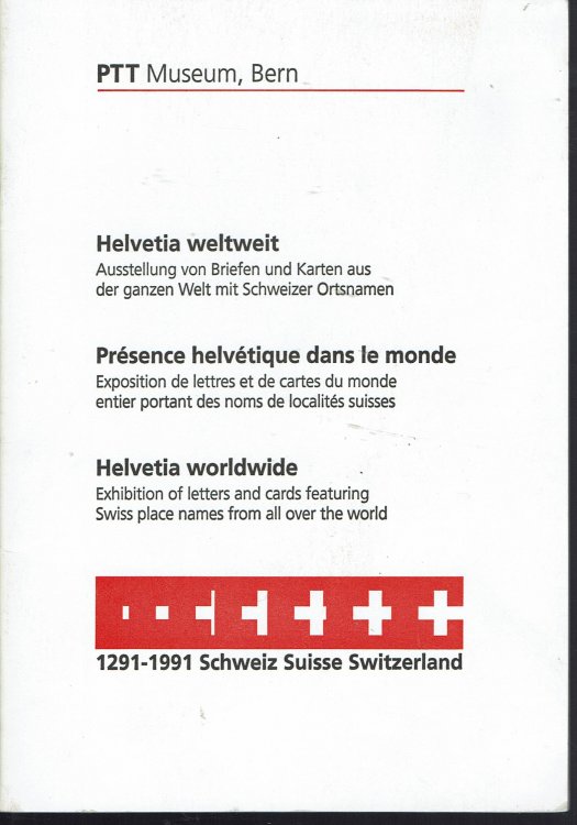 Image for Helvetia Worldwide: Exhibition of Letters and Cards Featuring Swiss Place Names from all Over th World, Exhibit Book Helvetia Worldwide: Exhibition of Letters and Cards Featuring Swiss Place Names from all Over th World, Exhibit Book