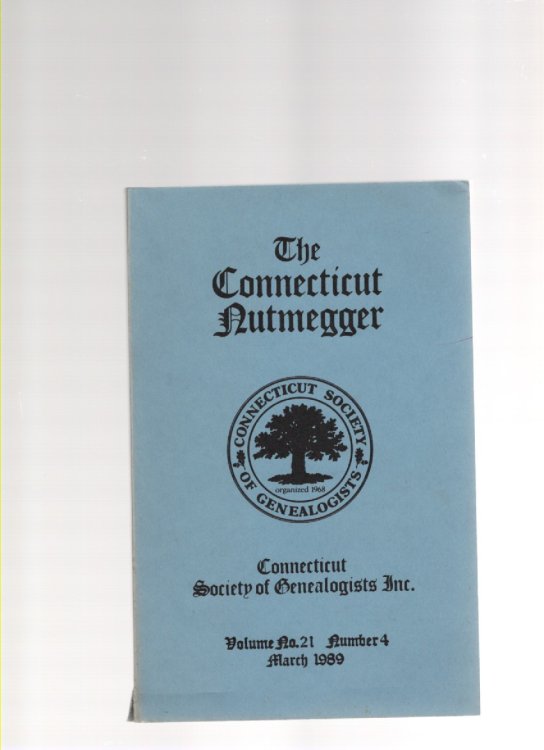 Image for The Connecticut Nutmegger Volume No. 21 Number 4 March 1989 The Connecticut Nutmegger Volume No. 21 Number 4 March 1989