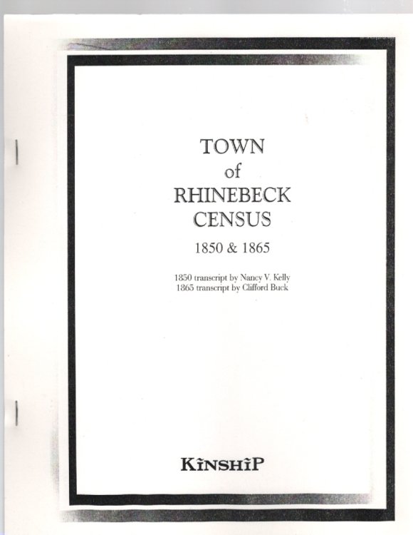 Image for Town of Rhinebeck Census 1850 & 1865 Town of Rhinebeck Census 1850 & 1865