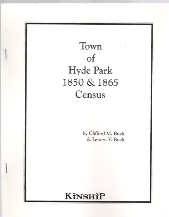 Image for Town of Hyde Park 1850 & 1865 Census Town of Hyde Park 1850 & 1865 Census