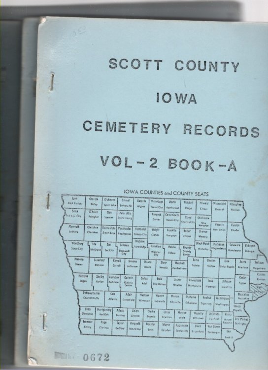 Image for Scott County, Iowa Cemetery Records Volume 2 Book A, Book B, Book C, Index to Cemetery Records Vol 2 (4 volumes) Scott County, Iowa Cemetery Records Volume 2 Book A, Book B, Book C, Index to Cemetery Records Vol 2 (4 volumes)