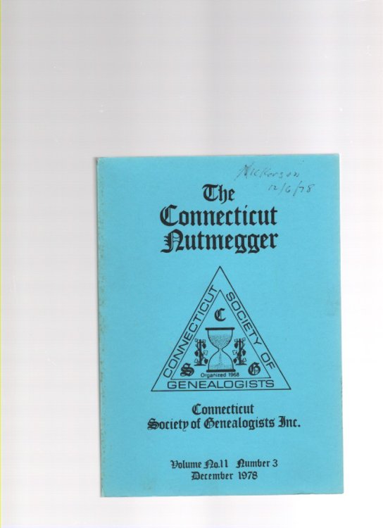 Image for The Connecticut Nutmegger Volume No. 11 Number 3 December 1978 The Connecticut Nutmegger Volume No. 11 Number 3 December 1978