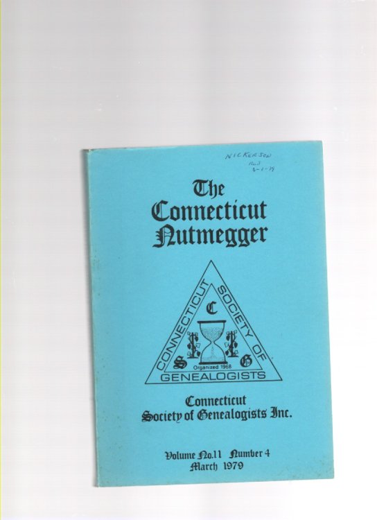 Image for The Connecticut Nutmegger Volume No. 11 Number 4 March 1979 The Connecticut Nutmegger Volume No. 11 Number 4 March 1979