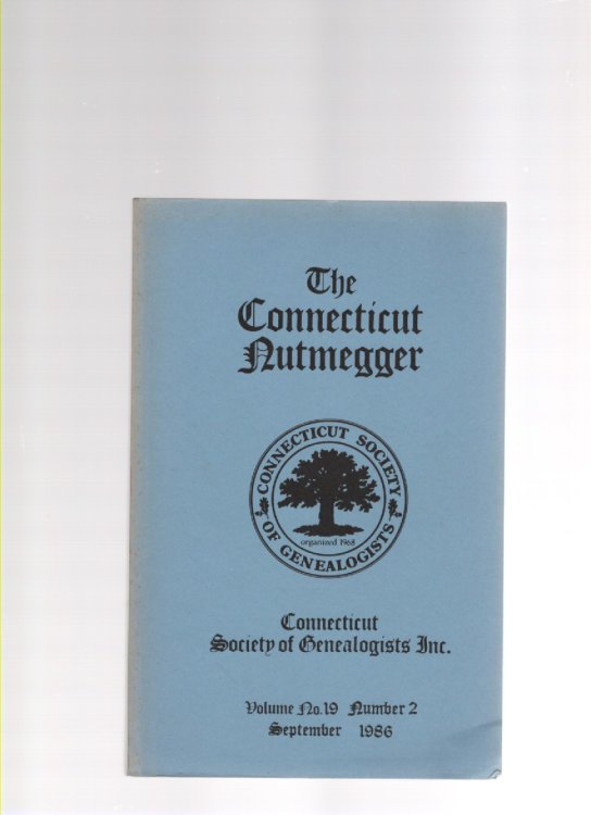 Image for The Connecticut Nutmegger Volume No. 19 Number 2 September 1986 The Connecticut Nutmegger Volume No. 19 Number 2 September 1986