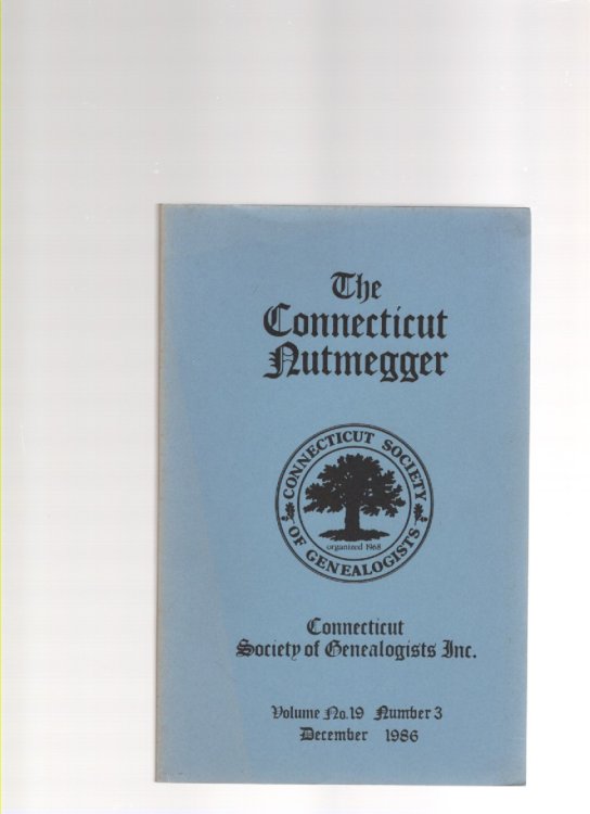 Image for The Connecticut Nutmegger Volume No. 19 Number 3 December 1986 The Connecticut Nutmegger Volume No. 19 Number 3 December 1986