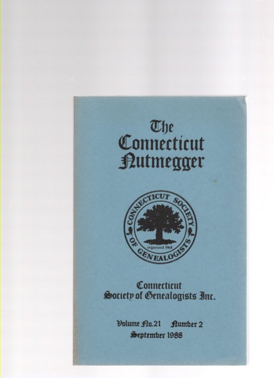 Image for The Connecticut Nutmegger Volume No. 21 Number 2 September 1988 The Connecticut Nutmegger Volume No. 21 Number 2 September 1988