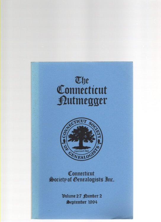 Image for The Connecticut Nutmegger Volume 27 Number 2 September 1994 The Connecticut Nutmegger Volume 27 Number 2 September 1994
