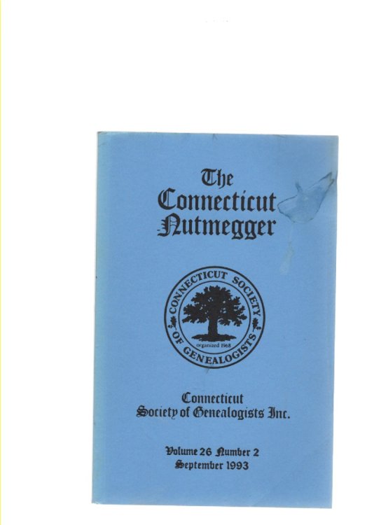 Image for The Connecticut Nutmegger Volume 26 Number 2 September 1993 The Connecticut Nutmegger Volume 26 Number 2 September 1993