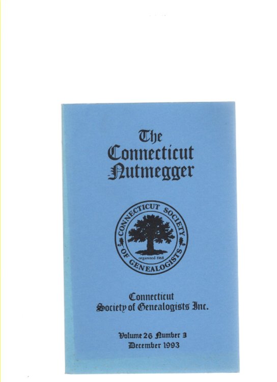 Image for The Connecticut Nutmegger Volume 26 Number 3 December 1993 The Connecticut Nutmegger Volume 26 Number 3 December 1993