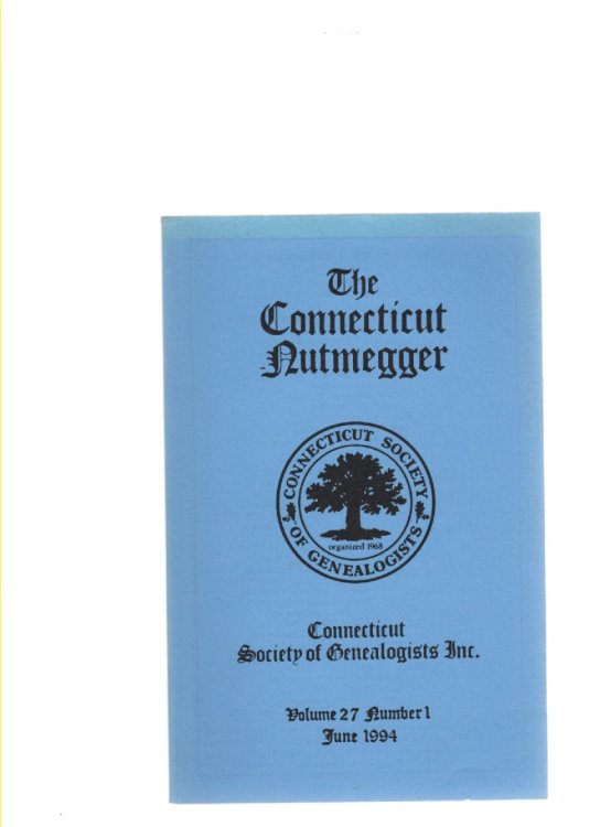 Image for The Connecticut Nutmegger Volume 27 Number 1 June 1994 The Connecticut Nutmegger Volume 27 Number 1 June 1994