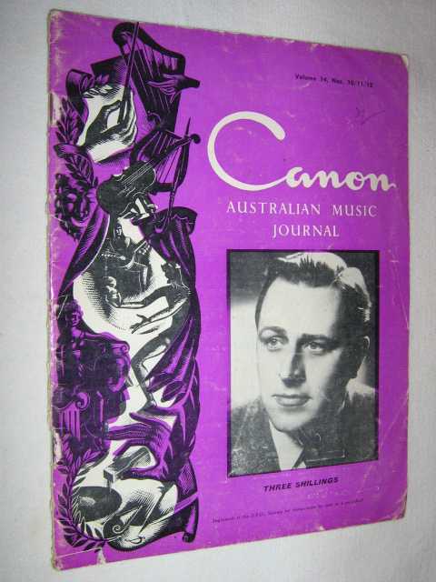 Image for Canon: Australian Music Journal vol 14 nos 10, 11, 12 (in one edition) : May June July 1961 Canon: Australian Music Journal vol 14 nos 10, 11, 12 (in one edition) : May June July 1961
