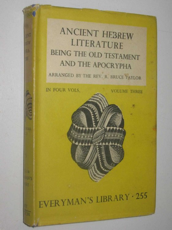 Ancient Hebrew Literature Vol 3 Theology & Philosophy - Everyman's Library #255