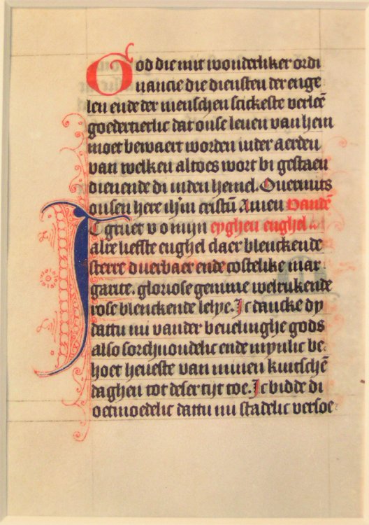 Image for A Leaf from an Illuminated Prayer Book/Liturgical Manuscript Netherlands, 15th Century. In Dutch, on vellum. A Leaf from an Illuminated Prayer Book/Liturgical Manuscript Netherlands, 15th Century. In Dutch, on vellum.