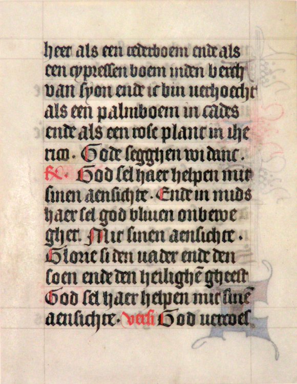 Image for A leaf from a medieval manuscript, Book of Hours, Use of Flanders, circa 1400, in Dutch. A leaf from a medieval manuscript, Book of Hours, Use of Flanders, circa 1400, in Dutch.