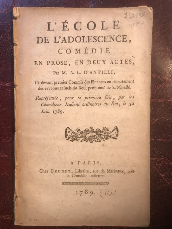 L' Ecole De L'Adolescence, Comdie En Prose En Deux Actes,